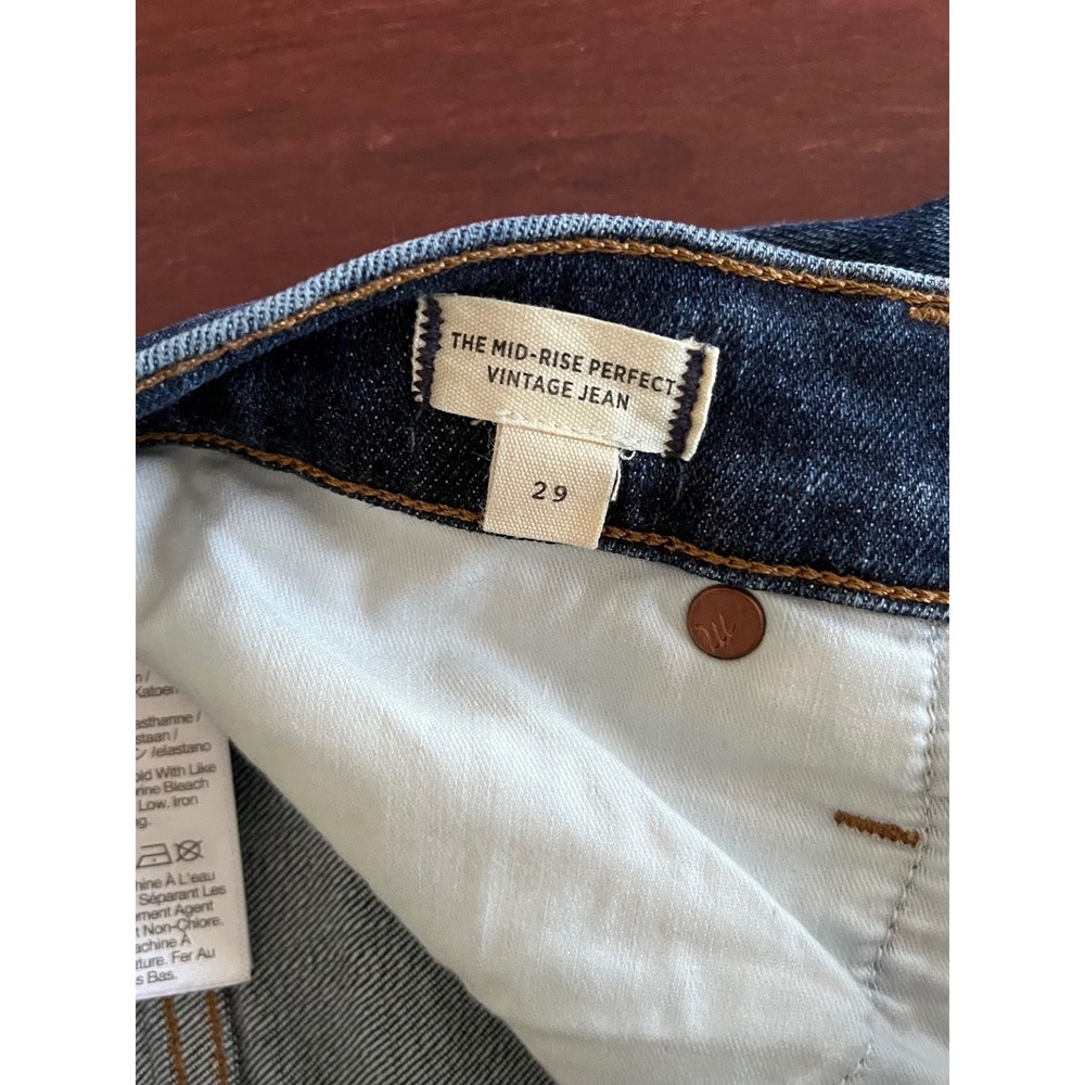 Madewell The Mid-Rise Perfect Vintage Jean SELVEDGE Size 29 - Picture 4 of 10